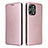 Leather Case Stands Flip Cover Holder L02Z for Xiaomi Redmi 12 4G Rose Gold