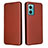 Leather Case Stands Flip Cover Holder L02Z for Xiaomi Redmi Note 11E 5G Brown