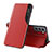 Leather Case Stands Flip Cover Holder L03 for Samsung Galaxy S22 5G Red