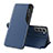 Leather Case Stands Flip Cover Holder L03 for Samsung Galaxy S23 Plus 5G Blue