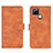 Leather Case Stands Flip Cover Holder L03Z for Realme Q2i 5G Brown