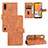Leather Case Stands Flip Cover Holder L03Z for Samsung Galaxy A01 SM-A015 Brown