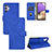 Leather Case Stands Flip Cover Holder L03Z for Samsung Galaxy A32 5G Blue