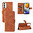 Leather Case Stands Flip Cover Holder L03Z for Samsung Galaxy F23 5G Brown