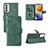 Leather Case Stands Flip Cover Holder L03Z for Samsung Galaxy F23 5G Green