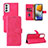 Leather Case Stands Flip Cover Holder L03Z for Samsung Galaxy F23 5G Hot Pink
