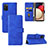 Leather Case Stands Flip Cover Holder L03Z for Samsung Galaxy M02s Blue