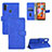 Leather Case Stands Flip Cover Holder L03Z for Samsung Galaxy M11 Blue