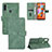 Leather Case Stands Flip Cover Holder L03Z for Samsung Galaxy M11 Green