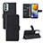 Leather Case Stands Flip Cover Holder L03Z for Samsung Galaxy M23 5G Black