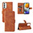 Leather Case Stands Flip Cover Holder L03Z for Samsung Galaxy M23 5G Brown