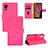 Leather Case Stands Flip Cover Holder L03Z for Samsung Galaxy XCover 5 SM-G525F Hot Pink