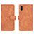 Leather Case Stands Flip Cover Holder L03Z for Xiaomi Redmi 9A Brown