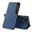 Leather Case Stands Flip Cover Holder L04 for Oppo Find X5 Pro 5G Blue