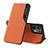 Leather Case Stands Flip Cover Holder L04 for Oppo Reno8 5G Orange