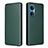 Leather Case Stands Flip Cover Holder L04Z for Huawei Honor X7 Green