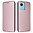 Leather Case Stands Flip Cover Holder L04Z for Realme C30 Rose Gold