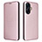 Leather Case Stands Flip Cover Holder L04Z for Realme C55 Rose Gold