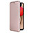 Leather Case Stands Flip Cover Holder L04Z for Samsung Galaxy A02s Rose Gold