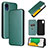 Leather Case Stands Flip Cover Holder L04Z for Samsung Galaxy A03 Core Green