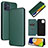 Leather Case Stands Flip Cover Holder L04Z for Samsung Galaxy A03 Green