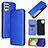 Leather Case Stands Flip Cover Holder L04Z for Samsung Galaxy A22 4G Blue