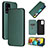 Leather Case Stands Flip Cover Holder L04Z for Samsung Galaxy A52 5G Green