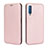 Leather Case Stands Flip Cover Holder L04Z for Samsung Galaxy A7 (2018) A750 Rose Gold