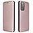 Leather Case Stands Flip Cover Holder L04Z for Samsung Galaxy A72 4G Rose Gold
