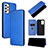 Leather Case Stands Flip Cover Holder L04Z for Samsung Galaxy A73 5G Blue