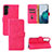 Leather Case Stands Flip Cover Holder L04Z for Samsung Galaxy S22 5G Hot Pink