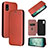 Leather Case Stands Flip Cover Holder L04Z for Sharp Aquos wish