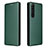 Leather Case Stands Flip Cover Holder L04Z for Sony Xperia 1 III Green