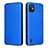 Leather Case Stands Flip Cover Holder L04Z for Wiko Y82 Blue