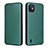 Leather Case Stands Flip Cover Holder L04Z for Wiko Y82 Green