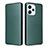 Leather Case Stands Flip Cover Holder L04Z for Xiaomi Redmi 12 5G Green