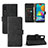 Leather Case Stands Flip Cover Holder L05Z for Samsung Galaxy A02 Black