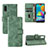 Leather Case Stands Flip Cover Holder L05Z for Samsung Galaxy A02 Green