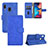 Leather Case Stands Flip Cover Holder L05Z for Samsung Galaxy A20 Blue