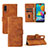 Leather Case Stands Flip Cover Holder L05Z for Samsung Galaxy M02 Brown