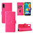 Leather Case Stands Flip Cover Holder L05Z for Samsung Galaxy M02 Hot Pink