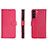 Leather Case Stands Flip Cover Holder L06 for Samsung Galaxy S21 FE 5G Hot Pink