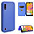 Leather Case Stands Flip Cover Holder L06Z for Samsung Galaxy A01 SM-A015 Blue