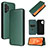 Leather Case Stands Flip Cover Holder L06Z for Samsung Galaxy A32 5G Green