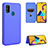 Leather Case Stands Flip Cover Holder L06Z for Samsung Galaxy M21 Blue