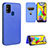 Leather Case Stands Flip Cover Holder L06Z for Samsung Galaxy M21s Blue