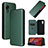 Leather Case Stands Flip Cover Holder L06Z for Samsung Galaxy XCover 5 SM-G525F Green