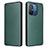 Leather Case Stands Flip Cover Holder L06Z for Xiaomi Poco C55 Green