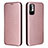 Leather Case Stands Flip Cover Holder L06Z for Xiaomi Redmi Note 10 5G Rose Gold