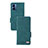 Leather Case Stands Flip Cover Holder L07Z for Motorola Moto G14 Green